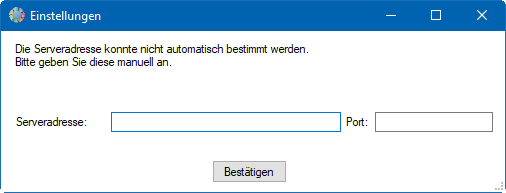 Serveradresse eingeben